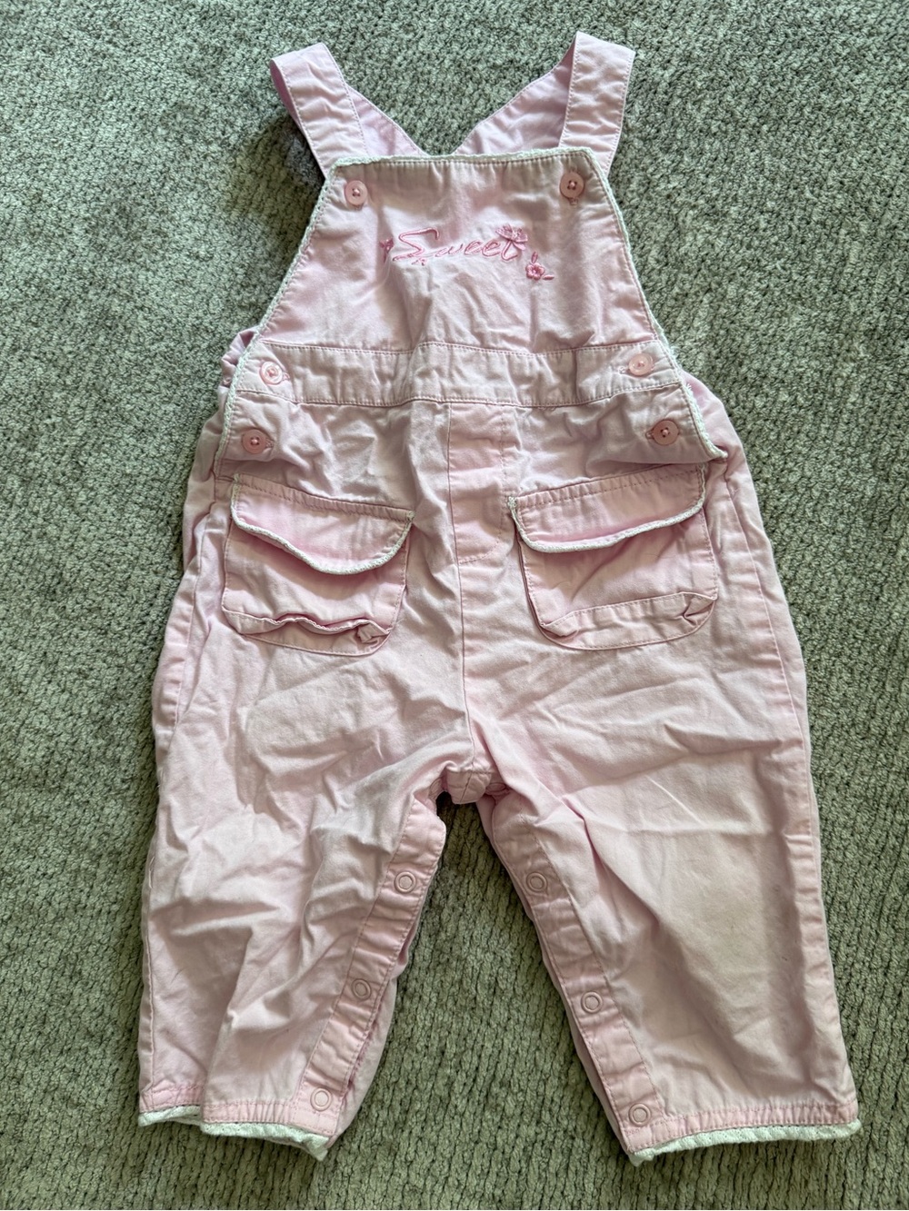 The Children’s Place Pink Sweet‎ Embroidered Overalls 12 Months